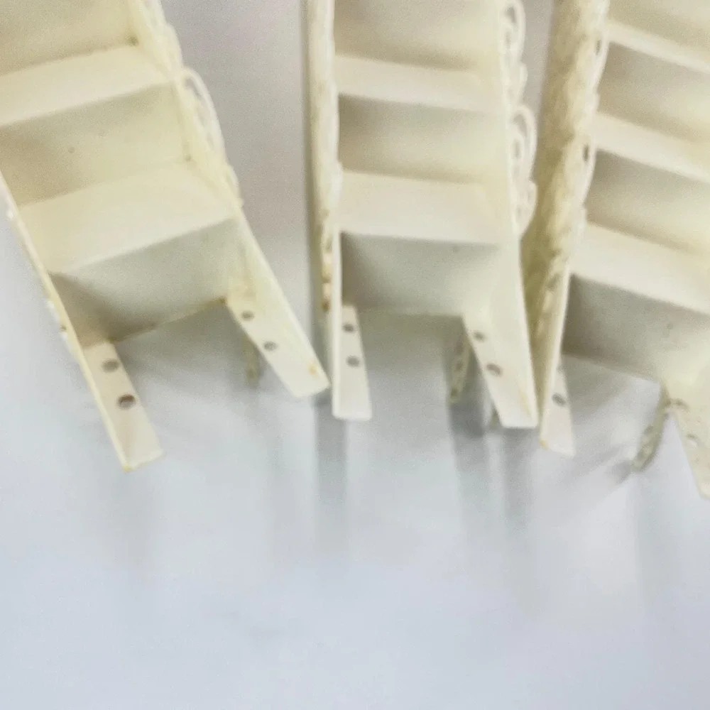 Vintage 1983 Wilton Wedding Cake Stairs Set of 3 Off White Filigree Scroll 16.5
